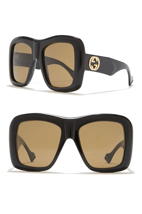 gucci black oversized square frame sunglasses|Gucci square sunglasses unisex.